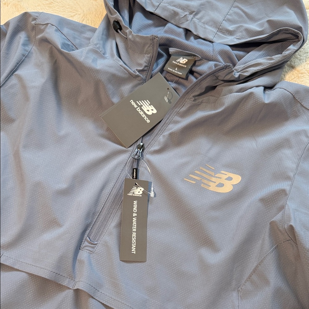 New Balance Sky Blue Hooded Jacket - Picture 3 of 5